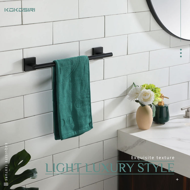 Bathroom Towel Bars 16 Inch Towel Rail Matte Black 40CM Hand Towel Holder for Bath Kitchen Wall Stainless Steel B4005BK