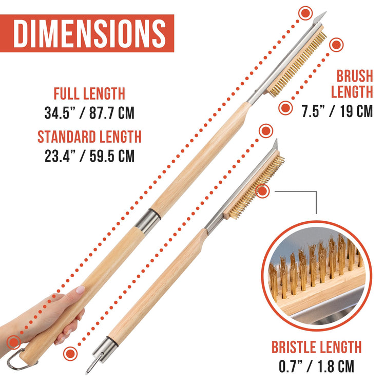 Pizza Oven Brush with Scraper