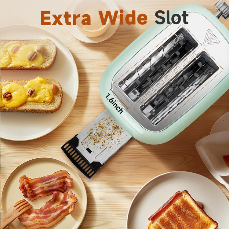 Toaster 2 Slice Retro Toaster Stainless Steel