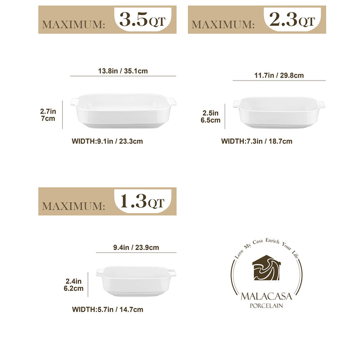 Ceramic Casserole Dishes Set of 3