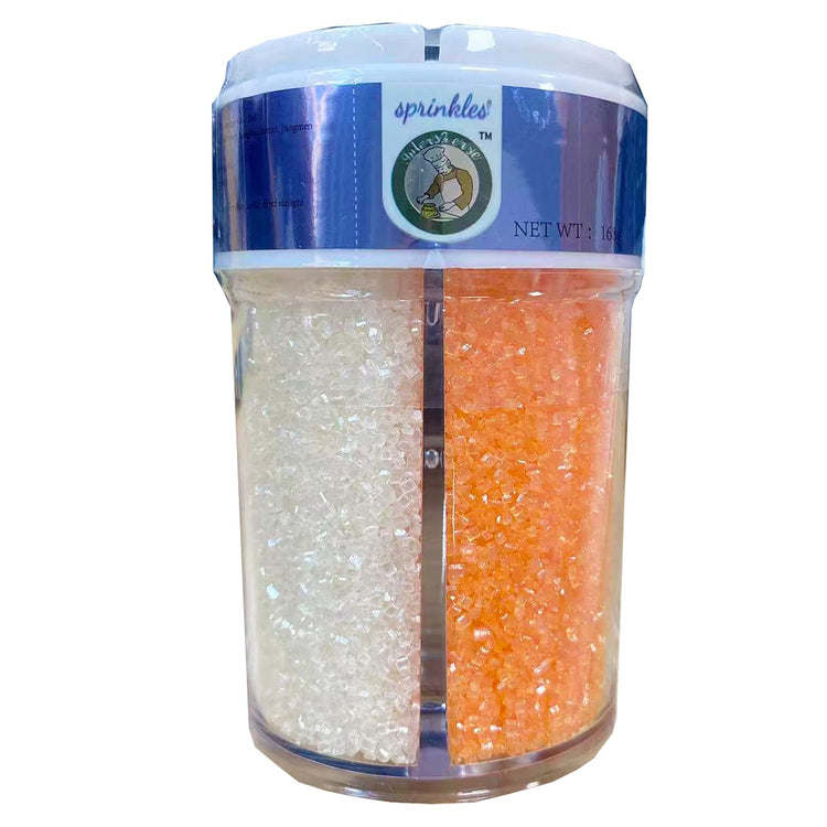 4 Colors Sanding Sugar for Baking Edible Sparkling Coarse Sugar Crystals Sprinkles for Baking Cake Cookie Cupcake Topper Ice Cream Decoration Supplies(Blue Orange Gold White)