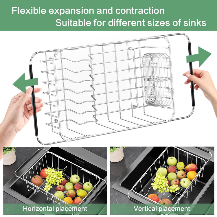 Small Dish Drainer Rack in Sink Adjustable