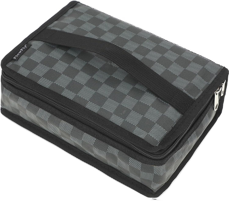 FlowFly Small Insulated Lunch box Portable Soft Bag Mini Cooler Thermal Meal Tote Kit with Handle for Work, Plaid