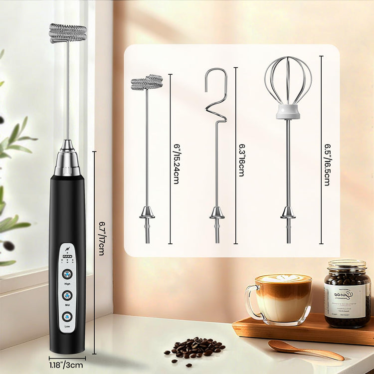 Milk Frother Handheld Rechargeable