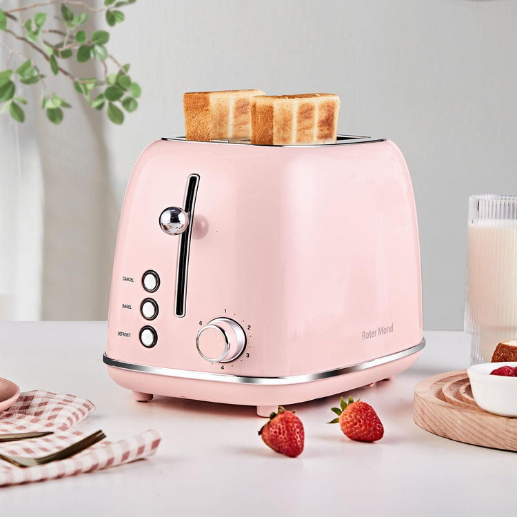2 Slice Toaster Retro Stainless Steel with Bagel (2 Count)