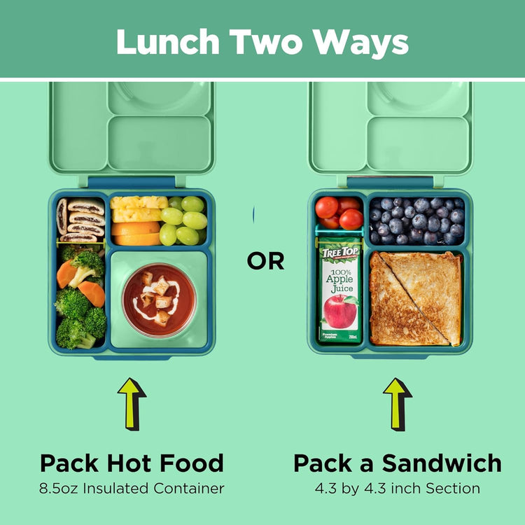 OmieBox Kids Insulated Leakproof Bento Lunch Box with Food Jar