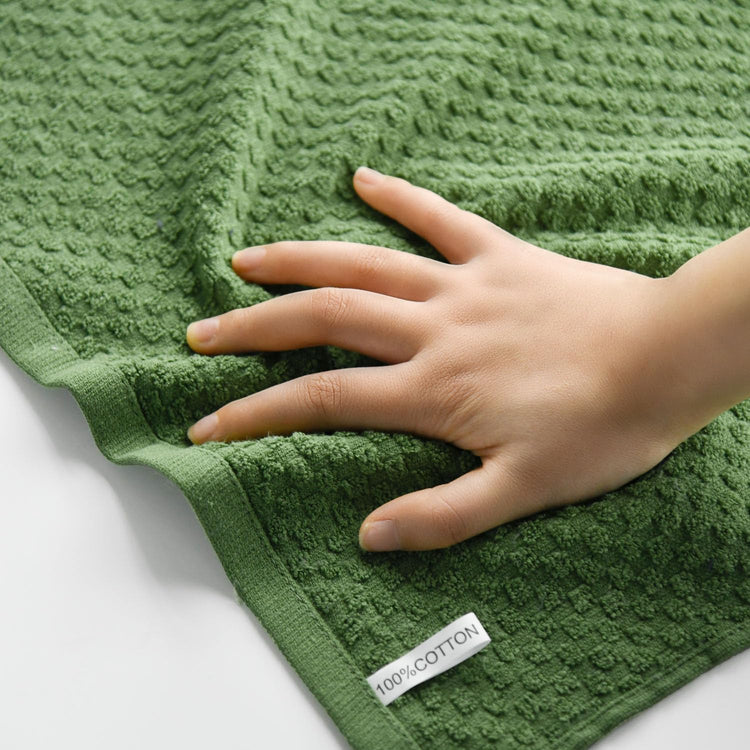 Ring Spun Cotton Green Kitchen Dish Towels (6 Count)