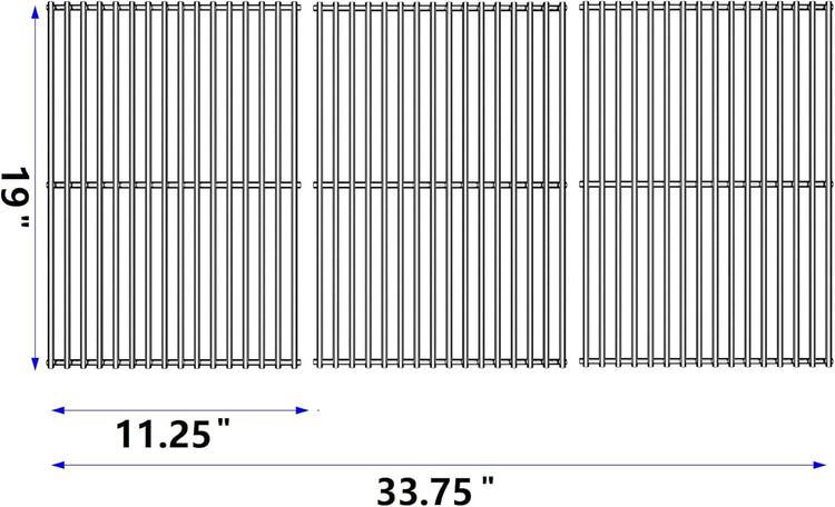 15/17/19 Inch Grill Cooking Grates Replacement for Weber Genesis II E-410, E-435, S-435, SE-410, 66089 66097, Kitchen-aid 720-0856V 740-0781, Weber Genesis II LX 400 SER GBS S-435
