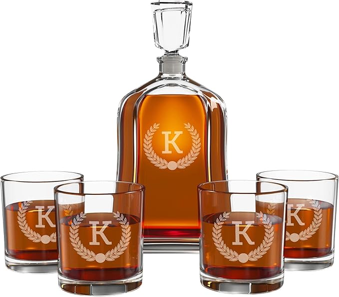 Personalized Whiskey Decanter Set, Whiskey Decanter Sets for Men, Customized Gifts for Men, Whisky Decanter Sets, Bourbon Decanter Set, Engraved Custom Scotch Glasses Liquor Lovers for Christmas