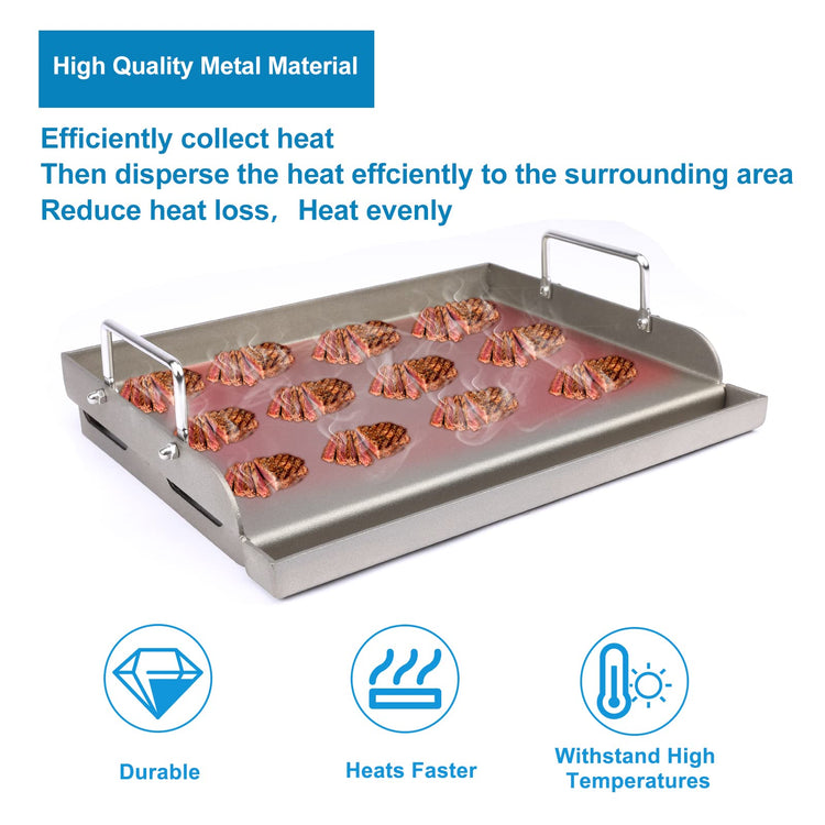 Griddle for Gas Grill Metal Cooking Griddle Pan for Outdoor Gas Grill