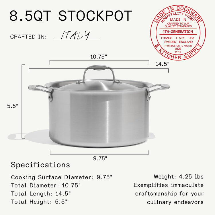 Cookware 8 QT CeramiClad Non Stick Stock Pot with Lid