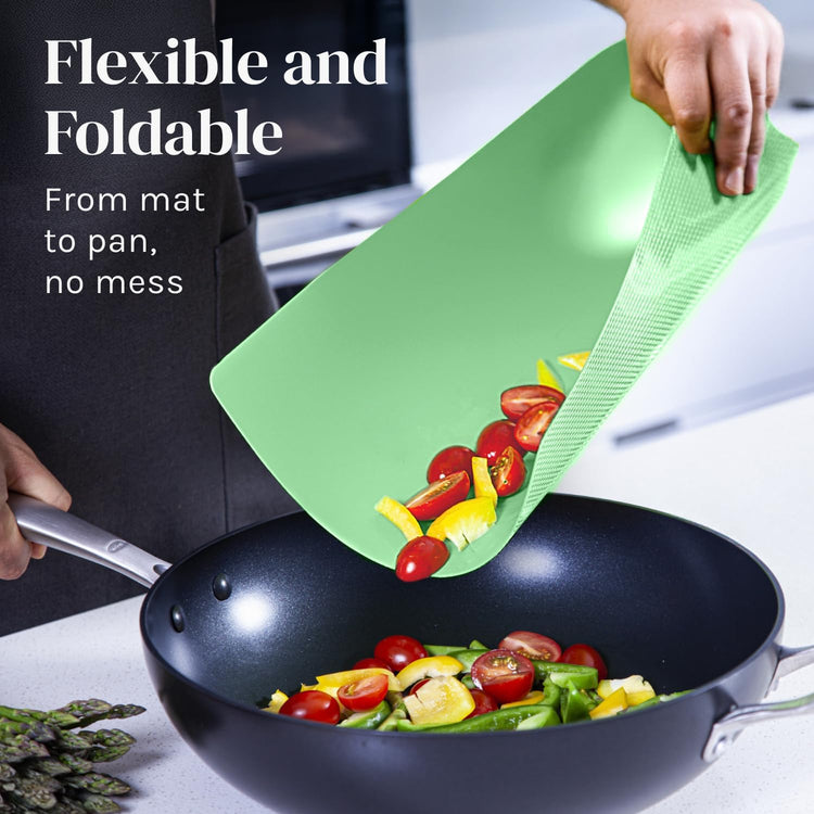 Extra Thick Pastel Flexible Plastic Cutting Board Mats with Food Icons & EZ-Grip Waffle Back, (Set of 6) Dishwasher Safe. Cutting Boards For Kitchen, Cutting Mat, Plastic Cutting Boards