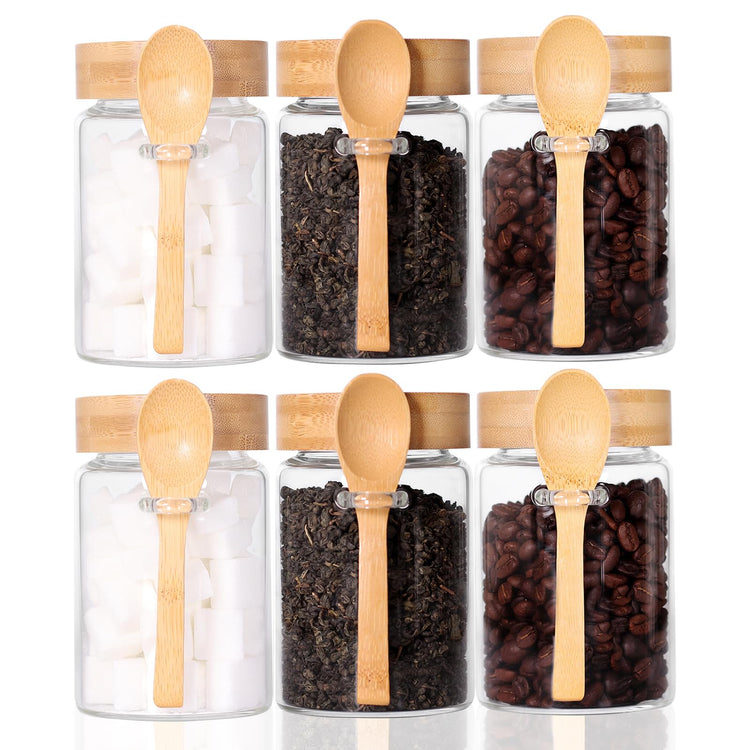 Glass Jar with Screw Lid and Spoon (6 Count)