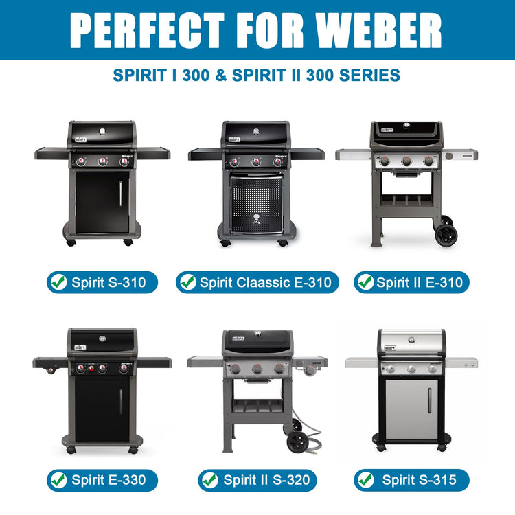 6787 Full Size Griddle Inserts with Handles for Weber Spirit I & II 300 Series Grills Nonstick Flat Top Griddle for Weber Spirit E
