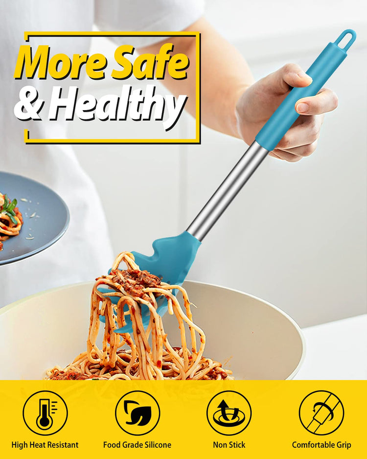 Silicone Pasta Fork and Ladle Spoon Set (2 Count)