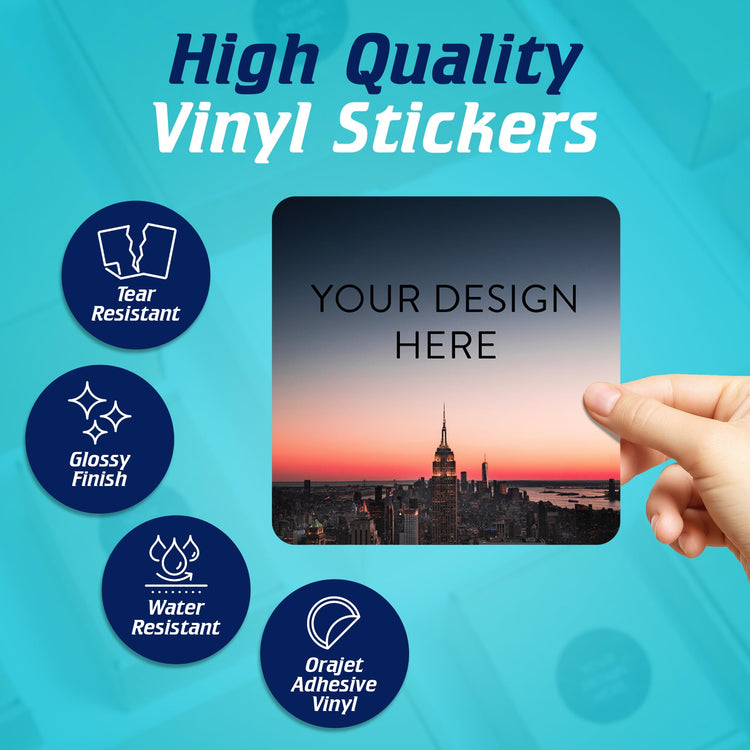 Custom Vinyl Stickers Your Image (100 Count)