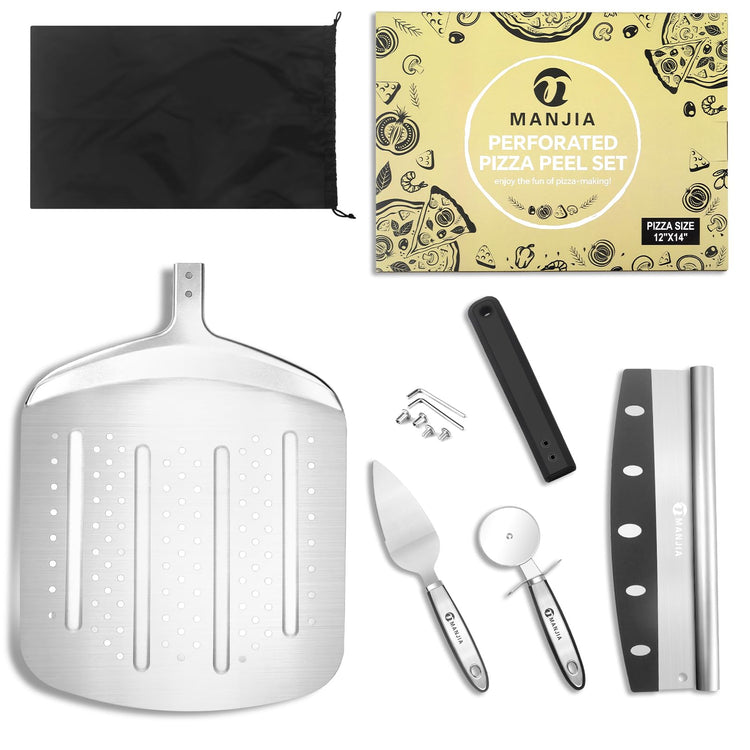 Perforated Pizza Peel Aluminum 12 Inch Non