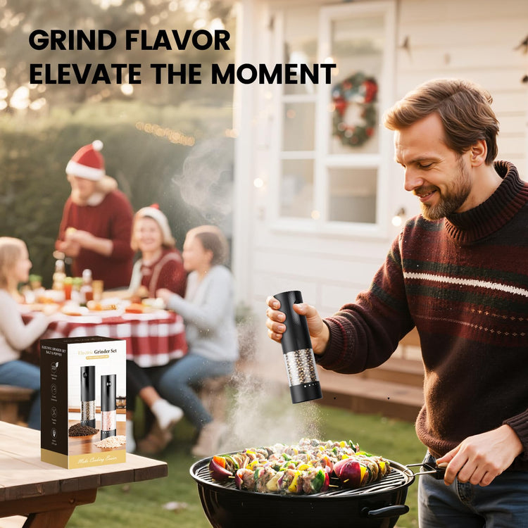 Electric Salt and Pepper Grinder Set