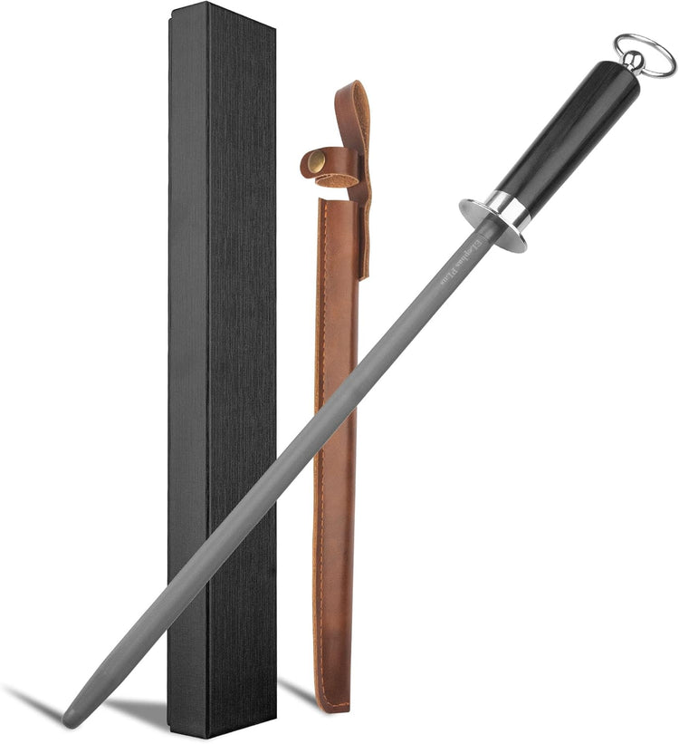 honing steel knife sharpener ,high carbon steel knife sharpener rod,12 Inch Knife Sharpening Steel Honing Rod(black)