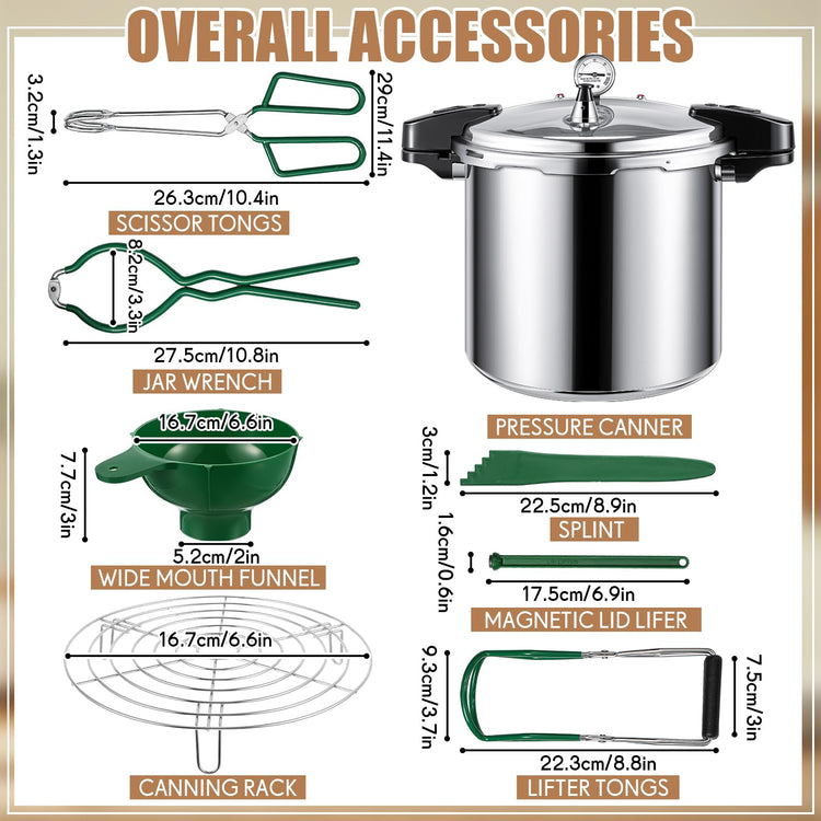 24qt Pressure Cooker with 6 Mason Jars