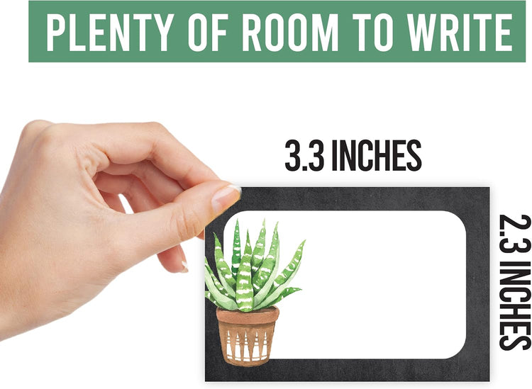 Name Tags Sticker - 56 Nametags for Classroom, Name Tag Stickers for Kids, Adhesive Classroom Labels for Teachers, Nametags Sticker for Clothes, Decorative Labels, Cactus Cubby Tags