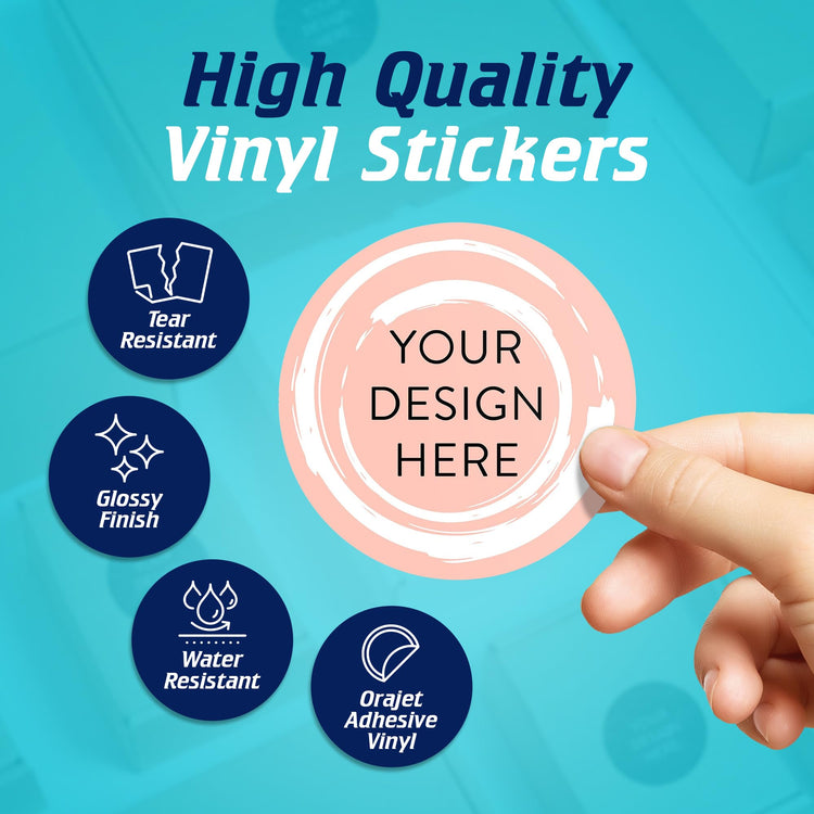 100 Custom Vinyl Stickers (100 Count)