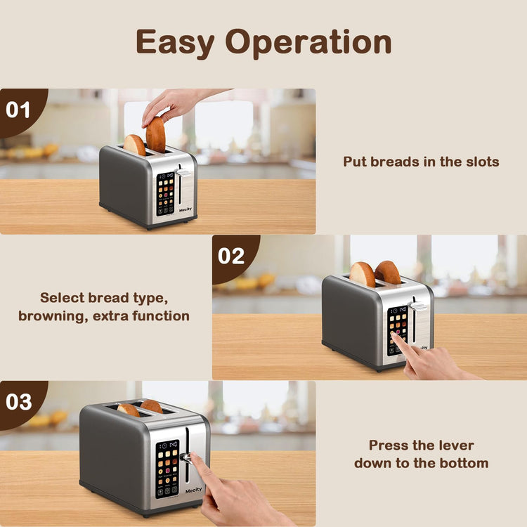 2 Slice Touch Screen Toaster