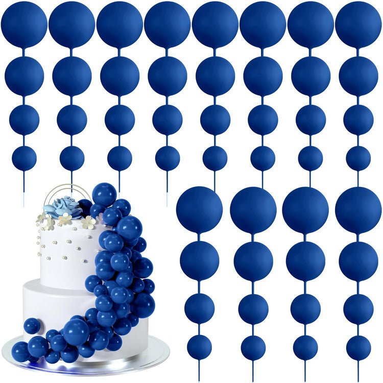 48 Pcs Balls Cake Topper Decorations Balloon Cupcake Toppers Foam Cake Topper Balls Cake Balls Decorations for Birthday Party Wedding Anniversary Cake Decorating (48 Count)