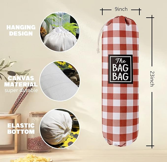 Funny Grid Bag Bag, Grocery Bags Holder Organizer For Shopping Bags, Wall Mount Plastic Bags Storage Container Dispensers, Gift For The Preferred Family And Friends