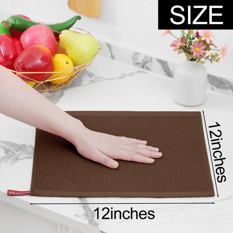 100% Cotton Waffle Weave Kitchen Dish Cloths 6 (6 Count)