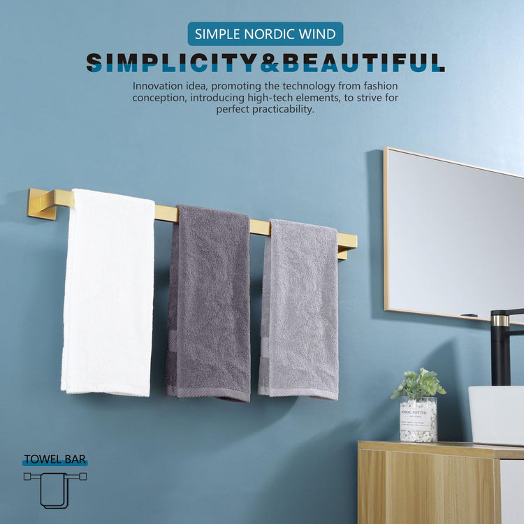 32 Inch Gold Bath Towel Bar Bathroom Towel Rack Towel Holder Shower Hand Towel Hanger