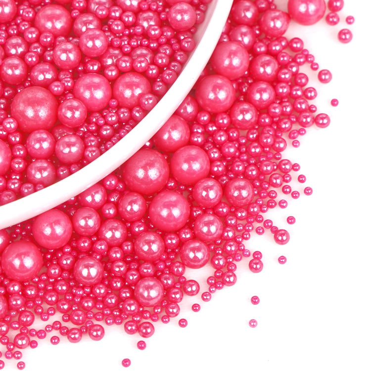 Edible Deep Pink Pearl Sprinkles (4.5 Ounce)