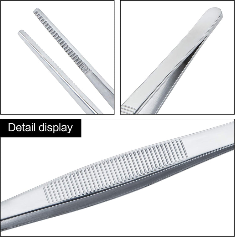 6.5 Inch Kitchen Tweezers Fine Tweezer Tongs, MSY BIGSUNNY Stainless Steel Food Tweezers Multi-function Cooking Tongs Kitchen Serving Tong