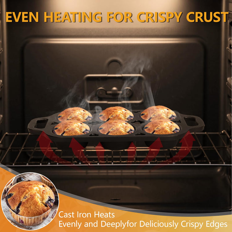 Pre Seasoned Cast Iron Muffin Pan (2 Count)