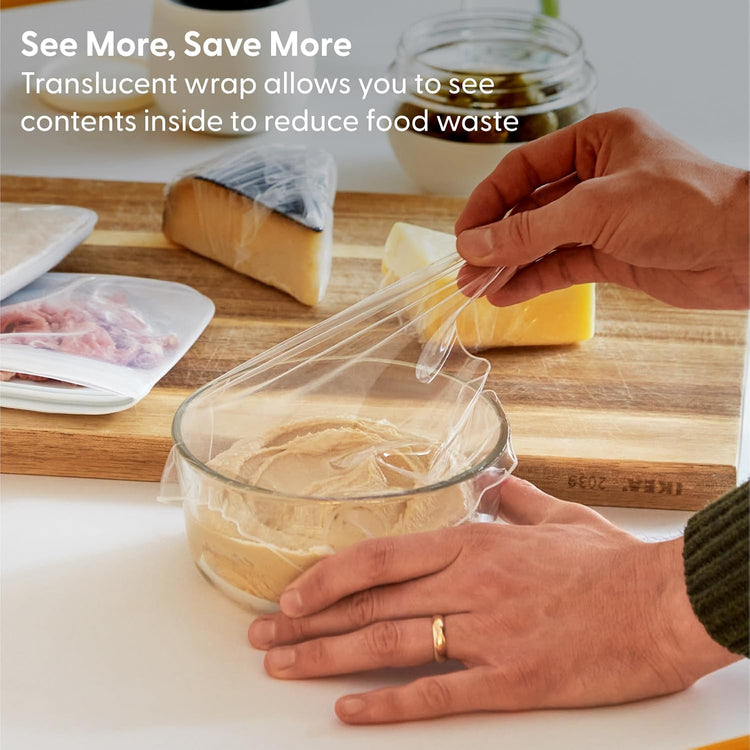 W&P Reusable Silicone Stretch Wrap, 1 Box with 3 Wraps (7x8, 10x11, 13x14), Oven, Dishwasher, Microwave & Freezer Safe, BPA Free