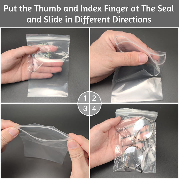 200Pcs 4x6 inch Clear Plastic Zip Bags