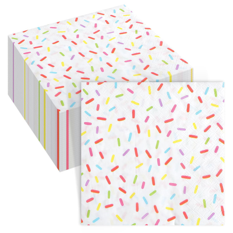 100 Pcs Sprinkles Donut Napkins Birthday Party