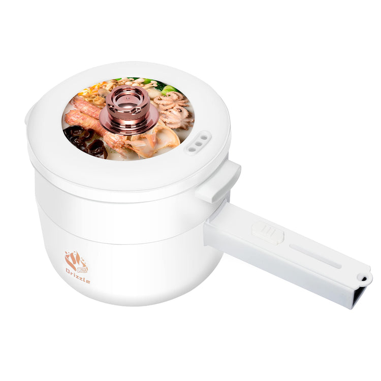 Electric Hot Pot Cooker Steamer 1.8L Multifunctional Nonstick Pan Office Dorm Cooking Portable Ramen Cooker Steamer Boil Dry Protection Suitable For Noodle Cooker Eggs StirFrying