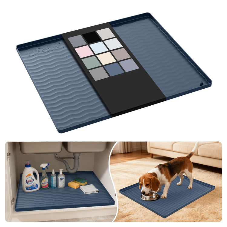 Waterproof Silicone Under Sink Mat 22'' x 19'' Shelf Liner for Kitchen and Bathroom (418 sq in)
