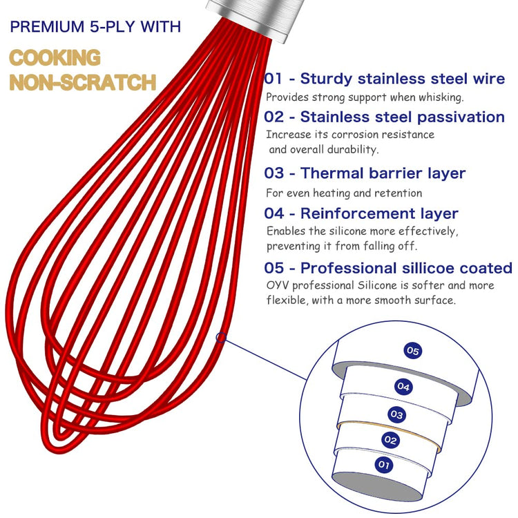 Silicone Whisk Set of 3