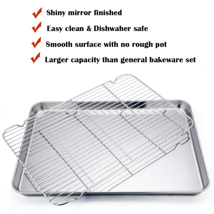 19.6 Inch Baking Sheet with Rack Set