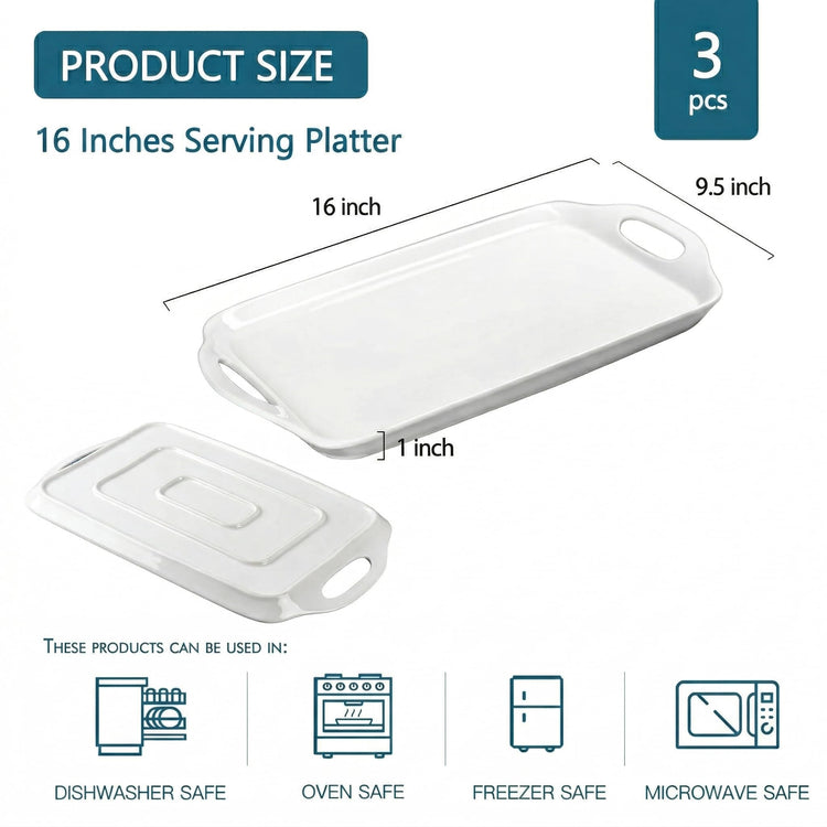 Serving Tray with Handles 16"x9.5"