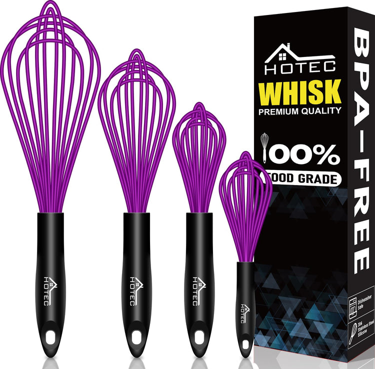 4 Pieces Silicone Whisks Set