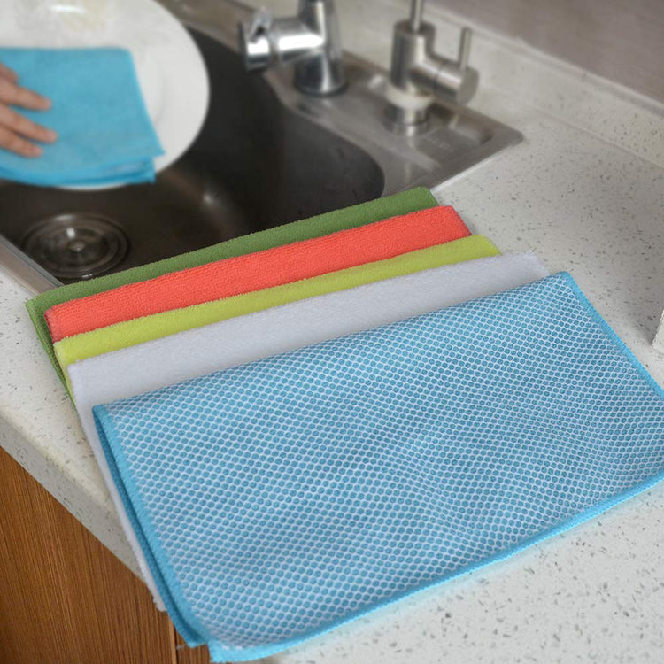 Dish Cloth for Washing Dishes Kitchen Washcloth Cleaning Cloth (5 Count)