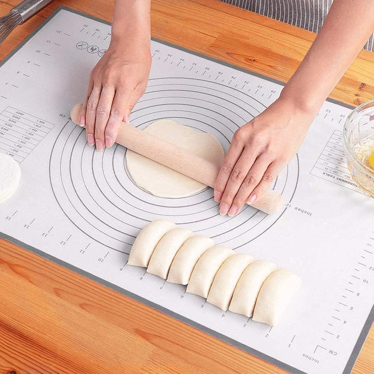Silicone Baking Mat,Non Stick Rolling Dough with Measurements for Pie Pizza Cookies Fondant Making,Extra Thick Non Slip Silicone Pastry Mat