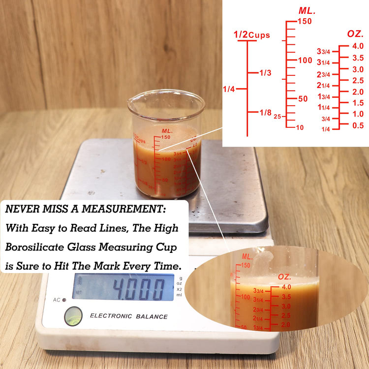 3 Piece Glass Measuring Cup Set