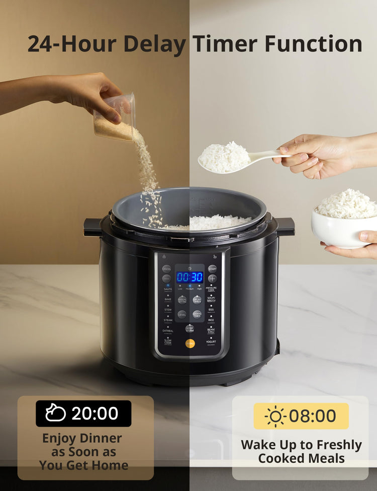 12-in-1 Electric Pressure Cooker, 6 Quarts, Nonstick Pot