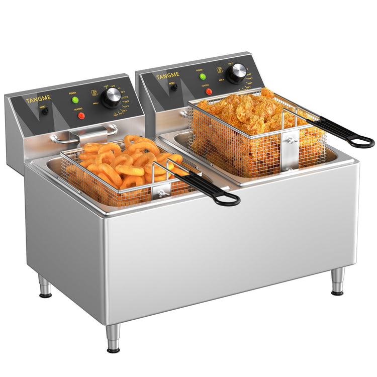 Commercial Deep Fryer 3500W Electric Countertop Fryer 25.4Qt Heavy Duty