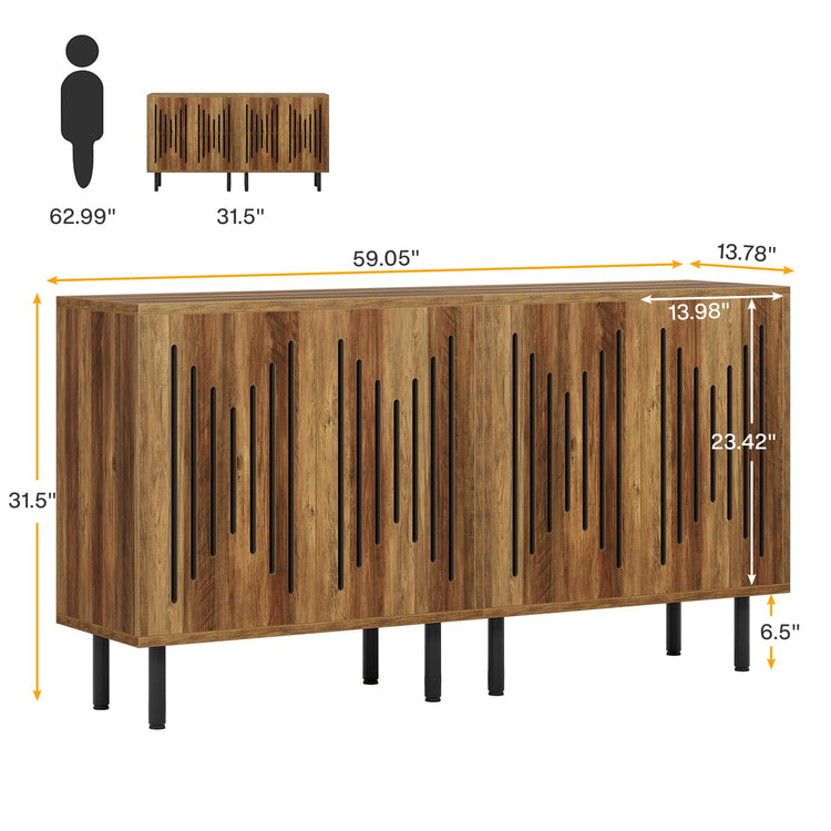 Set of 2 Sideboard Buffet with Storage (2 Count)