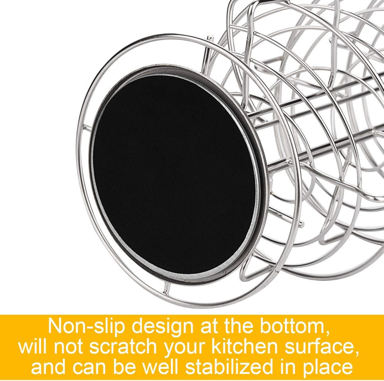 Toplife Spiral Design Stainless Steel Egg Skelter Dispenser Rack,Storage Display Rack,Silver